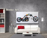 Hand Painted Abstract Cartoon Oil Paintings Wall Art Hand Painted motorcycle Canvas Modern picture painting