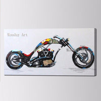 Hand Painted Abstract Cartoon Oil Paintings Wall Art Hand Painted motorcycle Canvas Modern picture painting