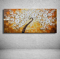 Hand Painted Blue lucky tree canvas painting 3D Flower Knife Flowers Oil Painting Painting