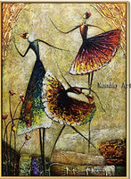 Hand Painted Ballet Angel Dancers Abstract Art Modern Knife Canvas painting