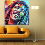 Hand Painted Bob Marley Portrait Acrylic on Canvas Art wall decor bar