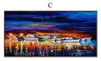 Aritist Modern Hand Painted The Rainy Days Street Palette Knife On Canvas