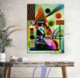 Famous Abstract Hand Painted Kandinsky Geometric Canvas Painting Wall Art