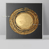 High qualitly Hand Painted Abstract Black Gold Canvas Painting Art wall Painting gold paintings