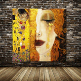 High quality Hand Painted Oil painting Canvas Reproductions Golden Tears by Gustav Klimt Hand Painted Painting for Bedroom