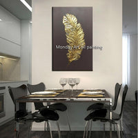 Hand Painted abstract oil painting wall picture on canvas bedroom modern feathers painting for entrance decora