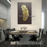 Hand Painted abstract oil painting wall picture on canvas bedroom modern feathers painting for entrance decora