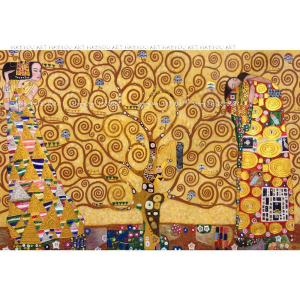 aritist Hand Painted Klimt Canvas Painting Klimt Golden Tree painting Wall art home decoration