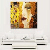 High quality Hand Painted Oil painting Canvas Reproductions Golden Tears by Gustav Klimt Hand Painted Painting for Bedroom