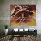 Hand Painted Sexy Nude on Canvas Nake Girl and boy make love Abstract Acrylic Paintings wall Art