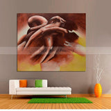 Hand Painted Sexy Nude on Canvas Nake Girl and boy make love Abstract Acrylic Paintings wall Art