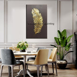 Hand Painted abstract oil painting wall picture on canvas bedroom modern feathers painting for entrance decora