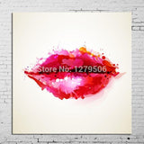 professional aritist Hand Painted Impressionist Painting Modern Abstract Red Lips On Canvas Kitchen Home