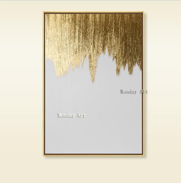 Hand Painted Golden Abstract Painting On Canvas Palette Painting lucy Abstract picture