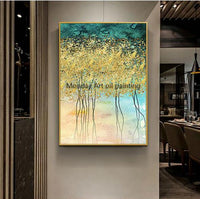 Hand Painted abstract golden oil Painting Hand Painted modern gold tree oil painting home decoration Wall art