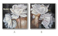 Handpained oil painting caudros decoracion Palette White Flower wall art pictures Canvas painting quadros