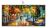 Aritist Modern Hand Painted The Rainy Days Street Palette Knife On Canvas