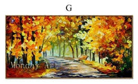 Hand Painted Lover Rain Street Tree Lamp Landscape Canvas Wall Art paintings