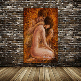 Wall art Hand Painted nude body Oil painting home decor canvas wall art Lovers canvas painting Sexy nude painting