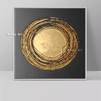 High qualitly Hand Painted Abstract Black Gold Canvas Painting Art wall Painting gold paintings