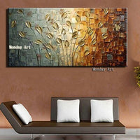 Aritist Hand Painted Textured Palette Knife Red Flower Modern Abstract Canvas picture Decor