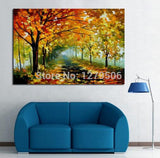 Hand Painted Knife Natural Trees Scenery Canvas Paintings Modern Abstract Wall Art Hand Painted Landscape Oil Painting