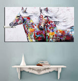 High Quality Hand Painted Horse Pop Impression Horse On Canvas for wall Decor Animal twins Horse Painting