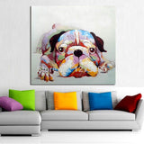 Hand Painted Modern Abstract Cartoon Animal On Canvas Pig Wearing Glasses Wall Art