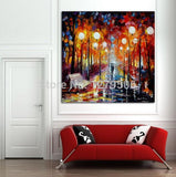 Knife Canvas picture Hand Painted Abstract Art Landscape Oil Paintings Natural Trees Scenery Wall Painting