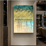 Hand Painted abstract golden oil Painting Hand Painted modern gold tree oil painting home decoration Wall art