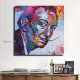 Hand Painted Modern Graffiti Salvador Canvas Art colorful portrait picture