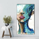 Hand Painted Palette Knife portrait Oil Paintings On Canvas girl face oil Paintings Bedroom Wall Decora