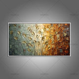 Top Artist Hand Painted Flower Abstract Style Hand Painted Modern Gold Leave