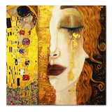 High quality Hand Painted Oil painting Canvas Reproductions Golden Tears by Gustav Klimt Hand Painted Painting for Bedroom