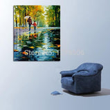 Artist Hand Painted High Quality Modern painting knife on Canvas Knife landscape street Oil Painting