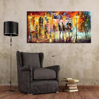 Modern Hand Painted Abstract European carriage Canvas Wall Knife Royal family Painting