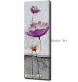 Hand Painted Palette knife lotus flower Artwork Canvas Art Painting Wall art Decoraction