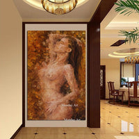 Wall art Hand Painted nude body Oil painting home decor canvas wall art Lovers canvas painting Sexy nude painting