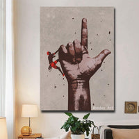 Hand Painted Modern Abstract On Canvas Home Wall Abstract One finger meditation hom