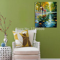 Artist Hand Painted High Quality Modern painting knife on Canvas Knife landscape street Oil Painting