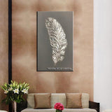 Hand Painted canvas oil paintings wedding decoration Wall art Golden silver feather home Decoration