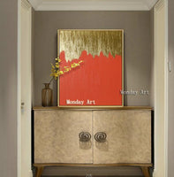 Hand Painted Golden Abstract Painting On Canvas Palette Painting lucy Abstract picture