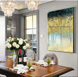 Hand Painted abstract golden oil Painting Hand Painted modern gold tree oil painting home decoration Wall art