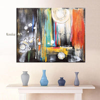 Hand Painted Abstract on Canvas Abstract Bedroom Wall Art