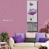 Hand Painted Palette knife lotus flower Artwork Canvas Art Painting Wall art Decoraction