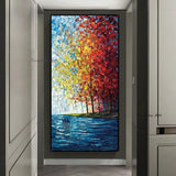 Free shipping Hand Painted Oil Painting Knife Painting Landscapes Porch Corridor Household Decorative