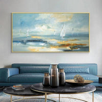 Abstract Hand Painted On Canvas Modern Seascape Wall Art Bedroom Decoration