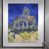 Hand Painted Van Gogh Oil Painting Orville's Church Abstract Canvas Art Wall House Decors