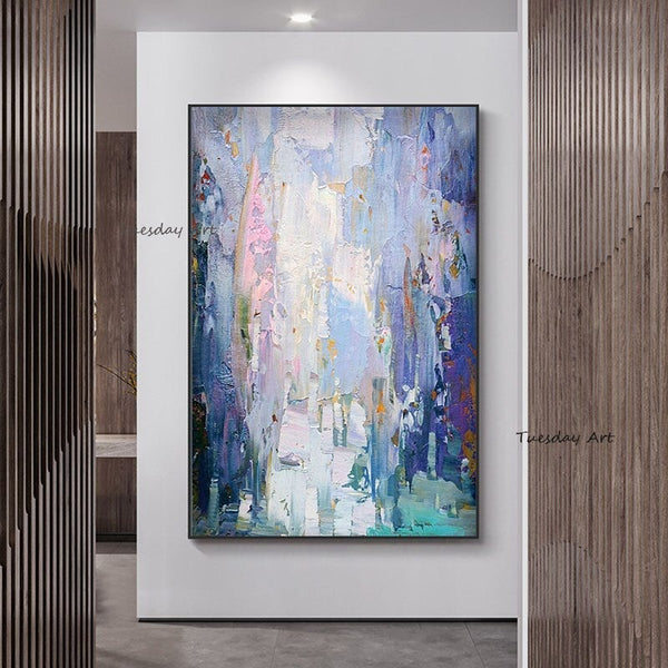 Colorful Abstract Oil Painting Hand Painted Canvas Painting Modern Hallway