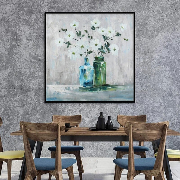 Plant Hand Painted Oil Painting Still Life Flower Abstract Art Canvas Corridor Office